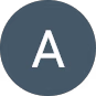 Circle with a dark teal background and a white letter A centered inside.