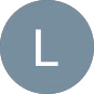 Circular gray-blue icon with a white uppercase letter L in the center.